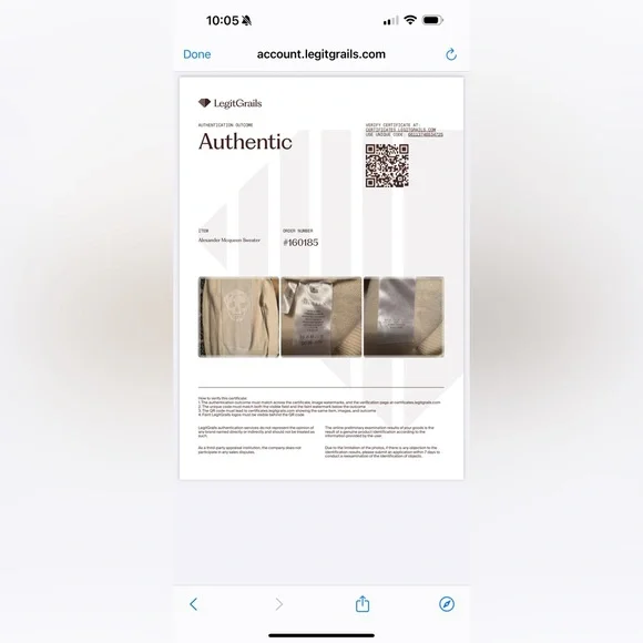 Authenticated Alexander McQueen Beige Crewneck Sweater with Skull Design - Picture 6 of 6